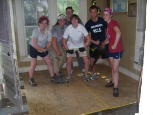 Floor rebuilding team